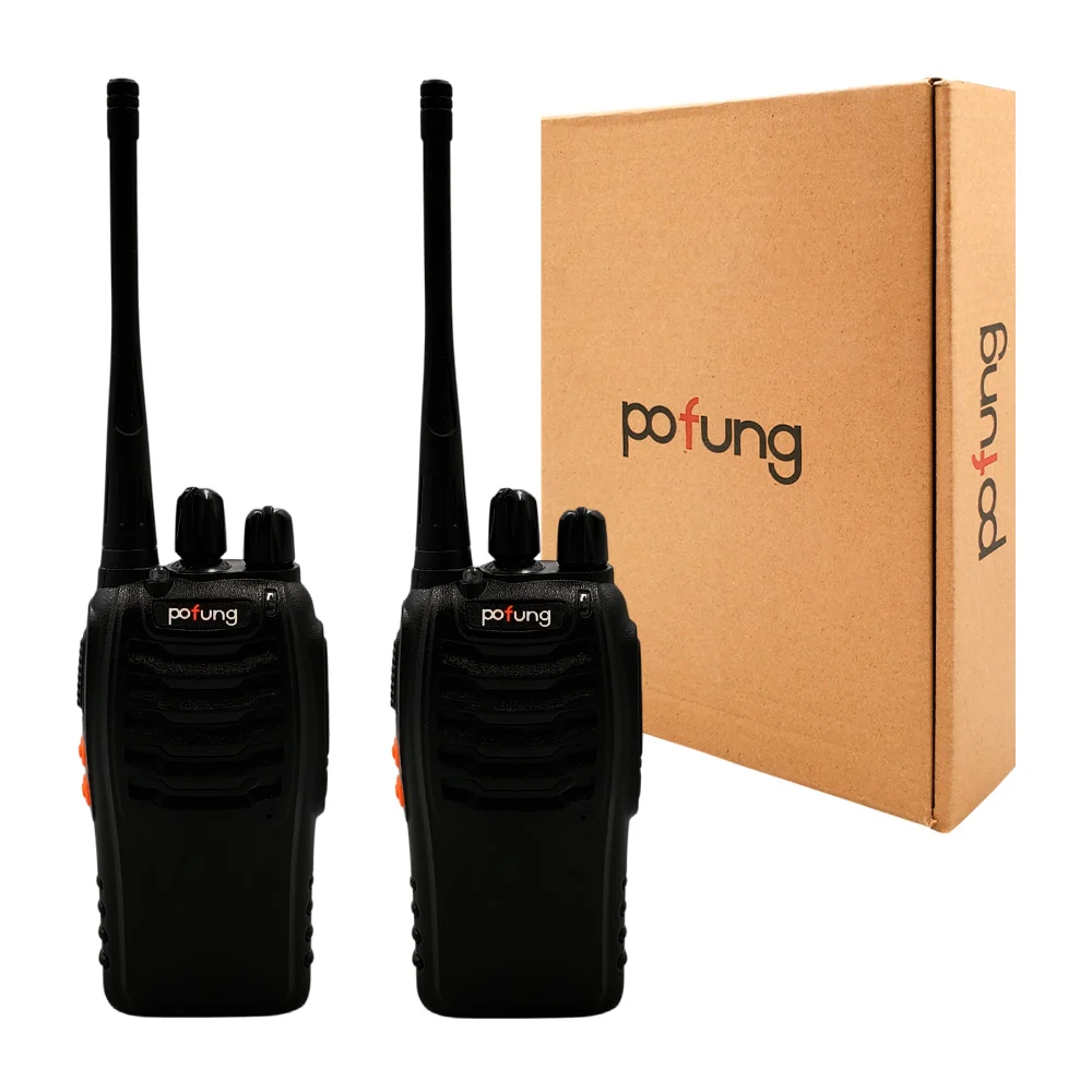 Par de radios walkie talkies pofung recargables con base y clip / djj…