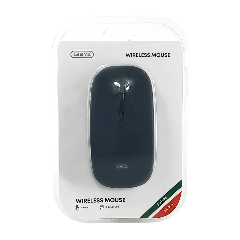 Mouse inalámbrico byz, larga distancia, compacto y ergonómico / bl-f9…