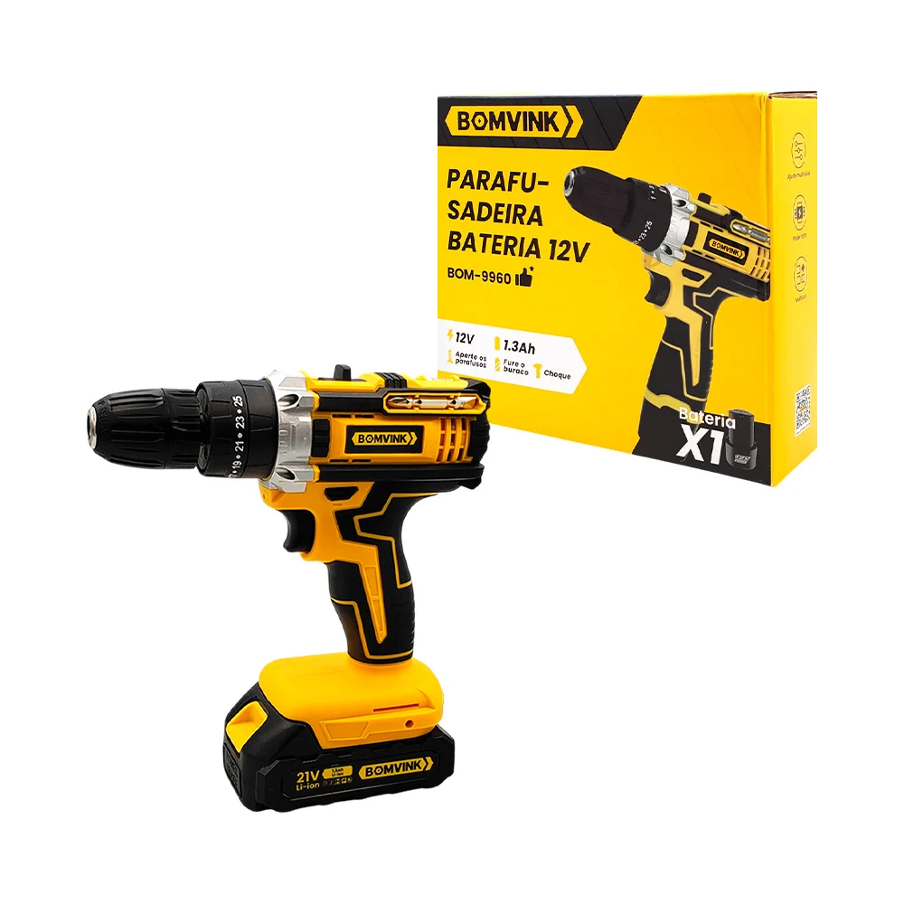 Taladro manual + batería de 12v, 2 puntas intercambiables y un cargad…