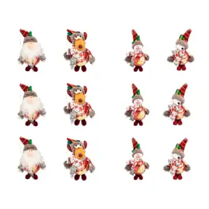 Paquete de 12 muñecos esféricos colgantes de navidad con gorrito, 16c…