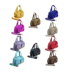 Bolso de mano con 5 compartimentos, diseño tipo cosido + asa, varieda…