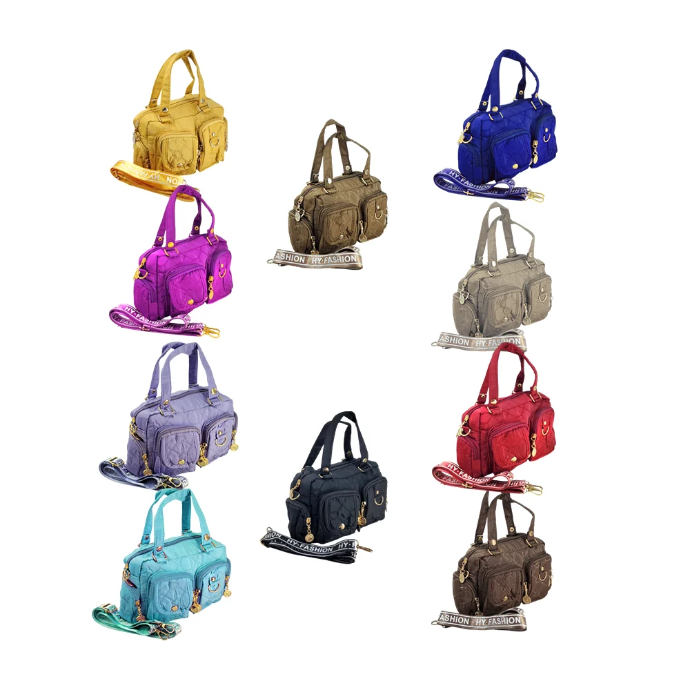 Bolso de mano con 5 compartimentos, diseño tipo cosido + asa, varieda…