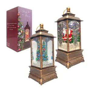 Lámpara decorativa navideña vintage, luz, musica y figura encapsulada…
