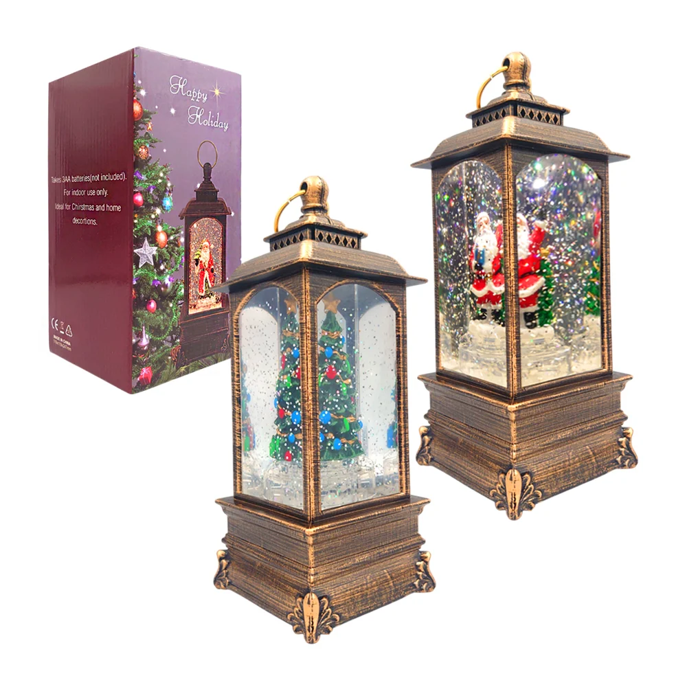 Lámpara decorativa navideña vintage, luz, musica y figura encapsulada…
