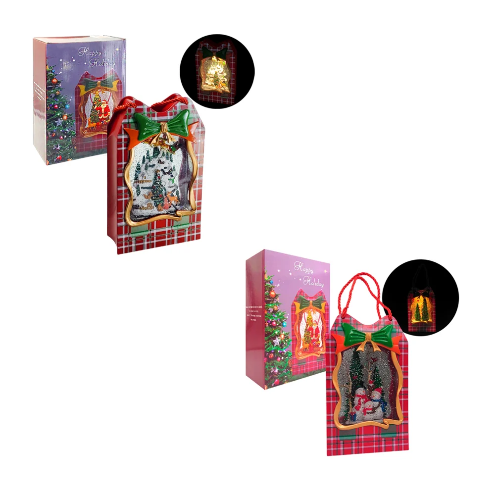 Adorno decorativo navideño, regalo musical con luz y figura encapsula…