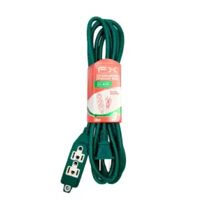 Extensión eléctrica en color verde con 5 conectores, 3m / ex-503m
