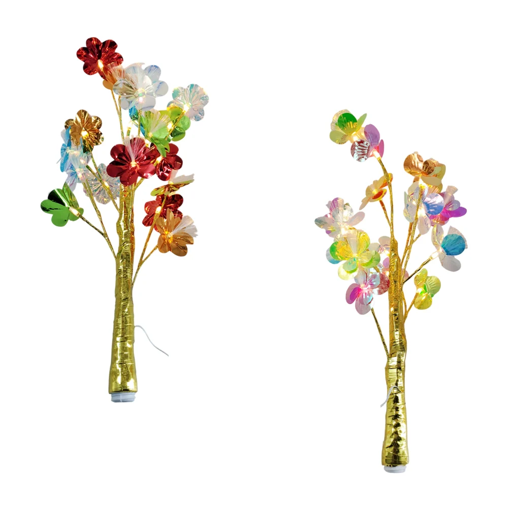 Adorno decorativo tipo planta, flores tornasol-metálicas, con fibra ó…