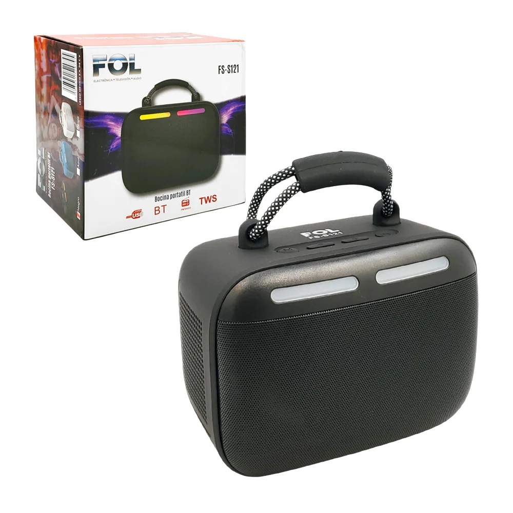 Bocina fol rectanguar, bluetooth, compacta, portátil con luz rgb + as…
