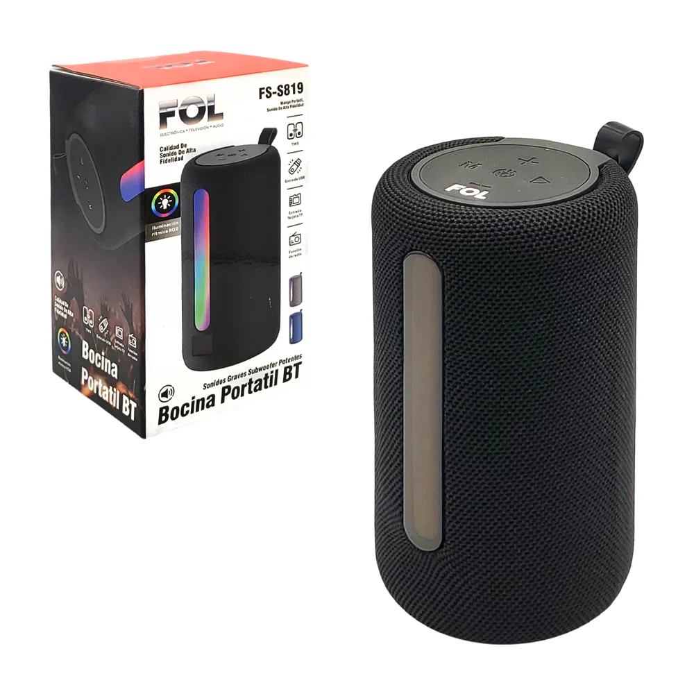 Bocina portátil, conexión bluetooth, puerto usb, tf, radio, luz rgb, …