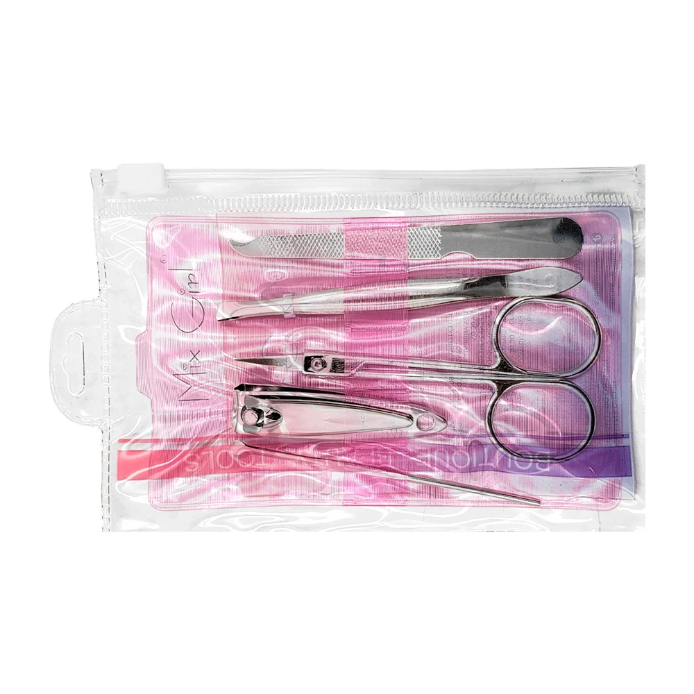 Bolsa con 5 herramientas para cuidado personal, acero inoxidable, var…