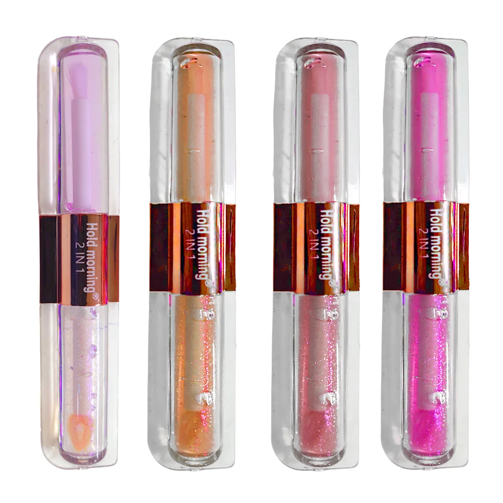 Lip gloss 2 en 1, hold morning para brillo y volumen, variedad de ton…