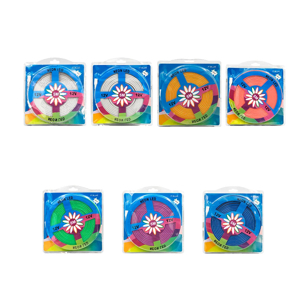 Tira flexible neón de 5m, variedad de colores 12v / neon led / znd-01