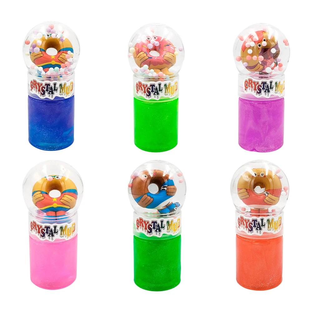 Mini bote de slime con bolitas de colores + squeeze en forma de dona …