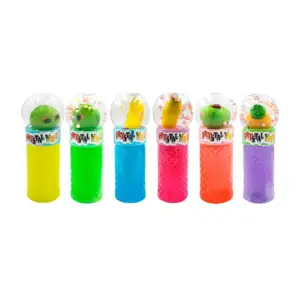 Bote de slime cilíndrico con bolitas de colores + squeeze, variedad d…