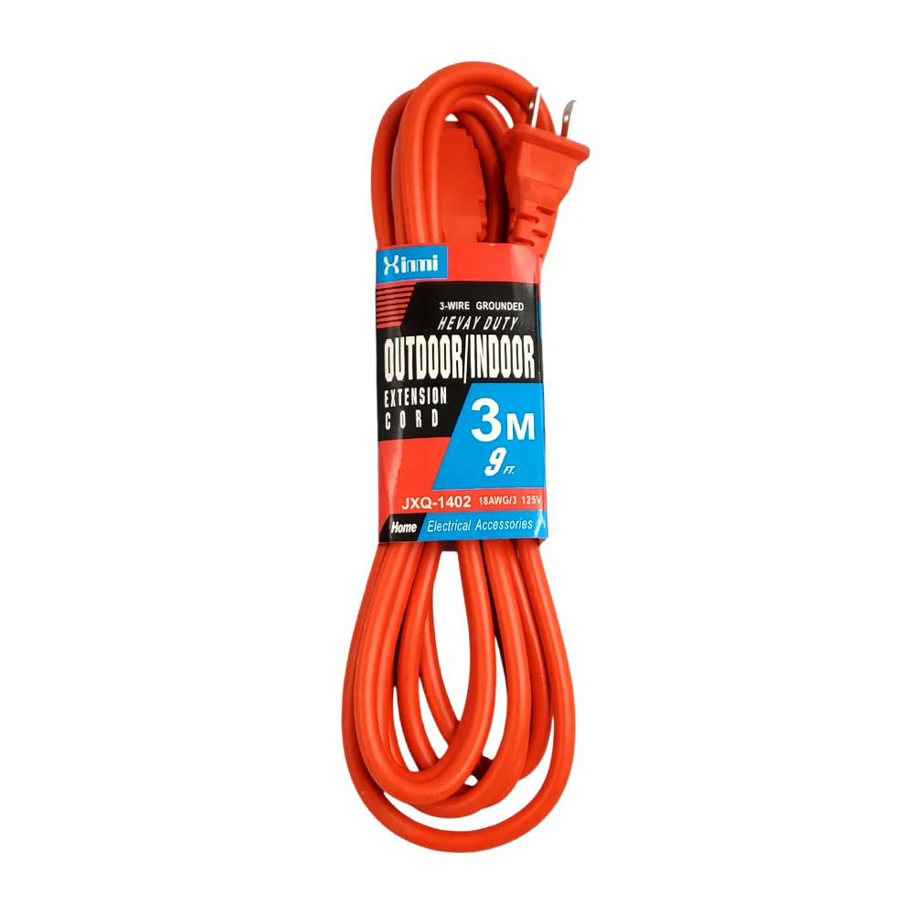 Extension xinmi naranja de uso rudo con 3 tomacorrientes, 3 mts / out…