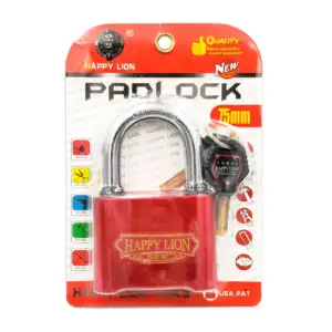 Candado de alta seguridad happy lion con 3 llaves, 75mm / ke9258