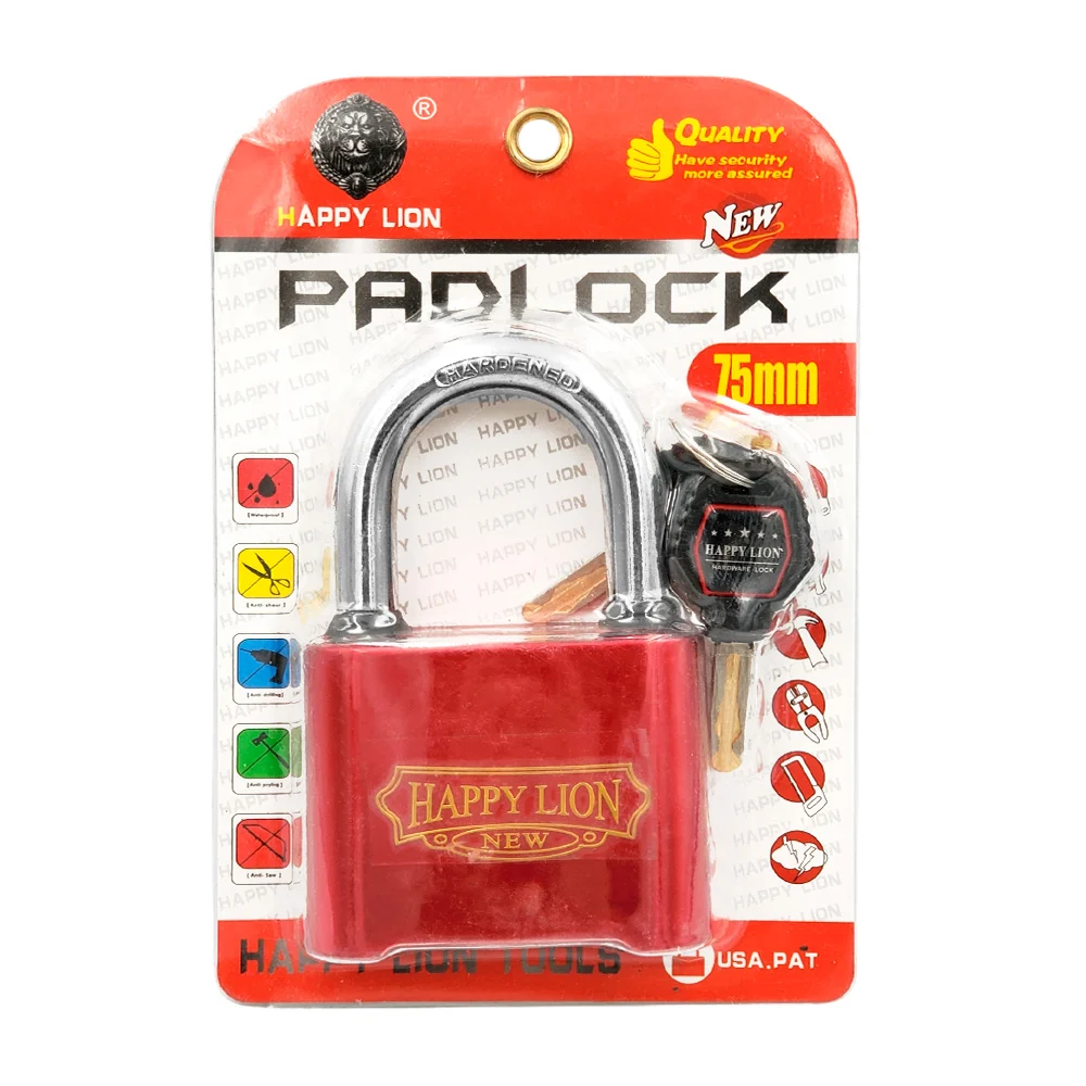 Candado de alta seguridad happy lion con 3 llaves, 75mm / ke9258