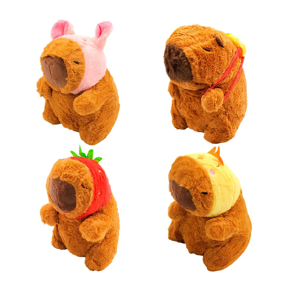 1pza Peluche afelpado de capibara con mini accesorio, variedad / lu1654