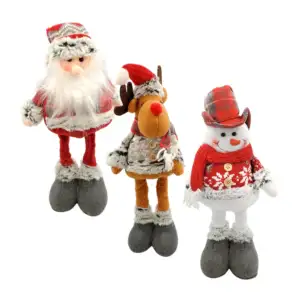 Paquete con 3 adornos navideños con piernas estirables, 36-47cm, vari…