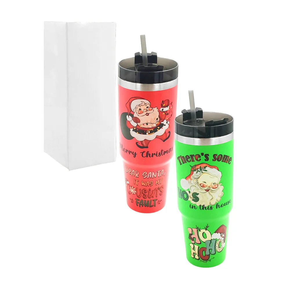 Termo de acero inoxidable con estampado navideño, 750ml aprox, varios…