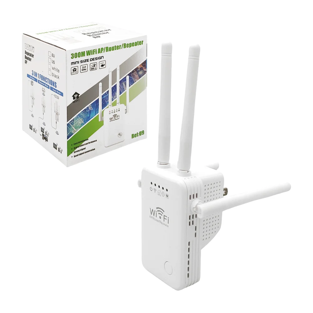 Repetidor router inalámbrico de wifi con 4 antenas, 300mbps, 2.4ghz /…