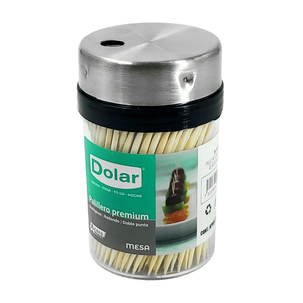 Palillero redondo con dispensador de acero inoxidable, 220 palillos /…
