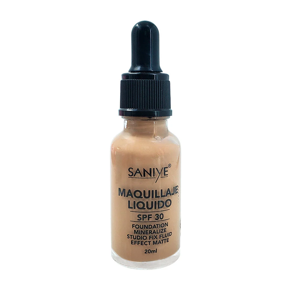 Maquillaje líquido saniye, spf30, con cobertura media y acabado matte…