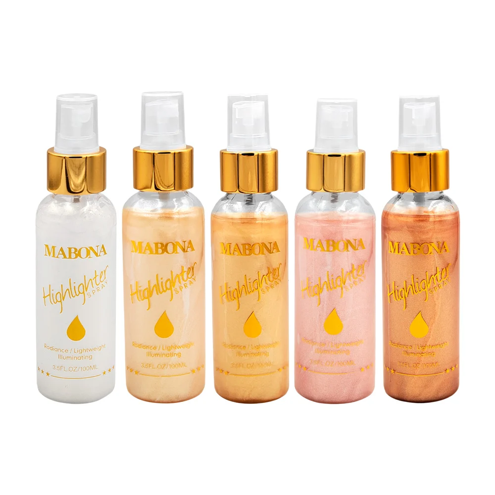 1pza iluminador en spray con glitter diamantina, mabona, 100ml / mbn3…