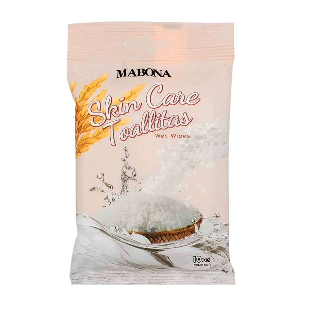 Paquete mabona con 10 toallitas húmedas, extracto natural de arroz / …