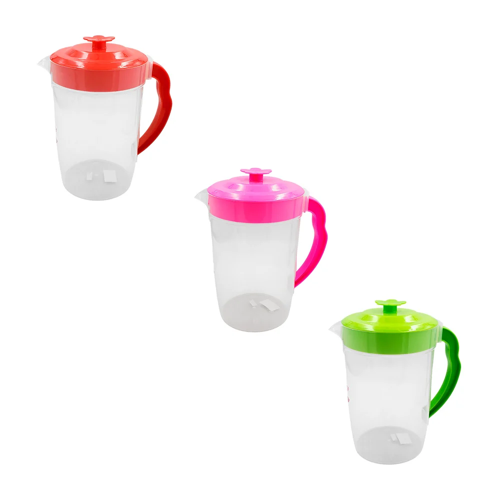 Jarra de plástico transparente + tapa con flor, 2lts, variedad de col…