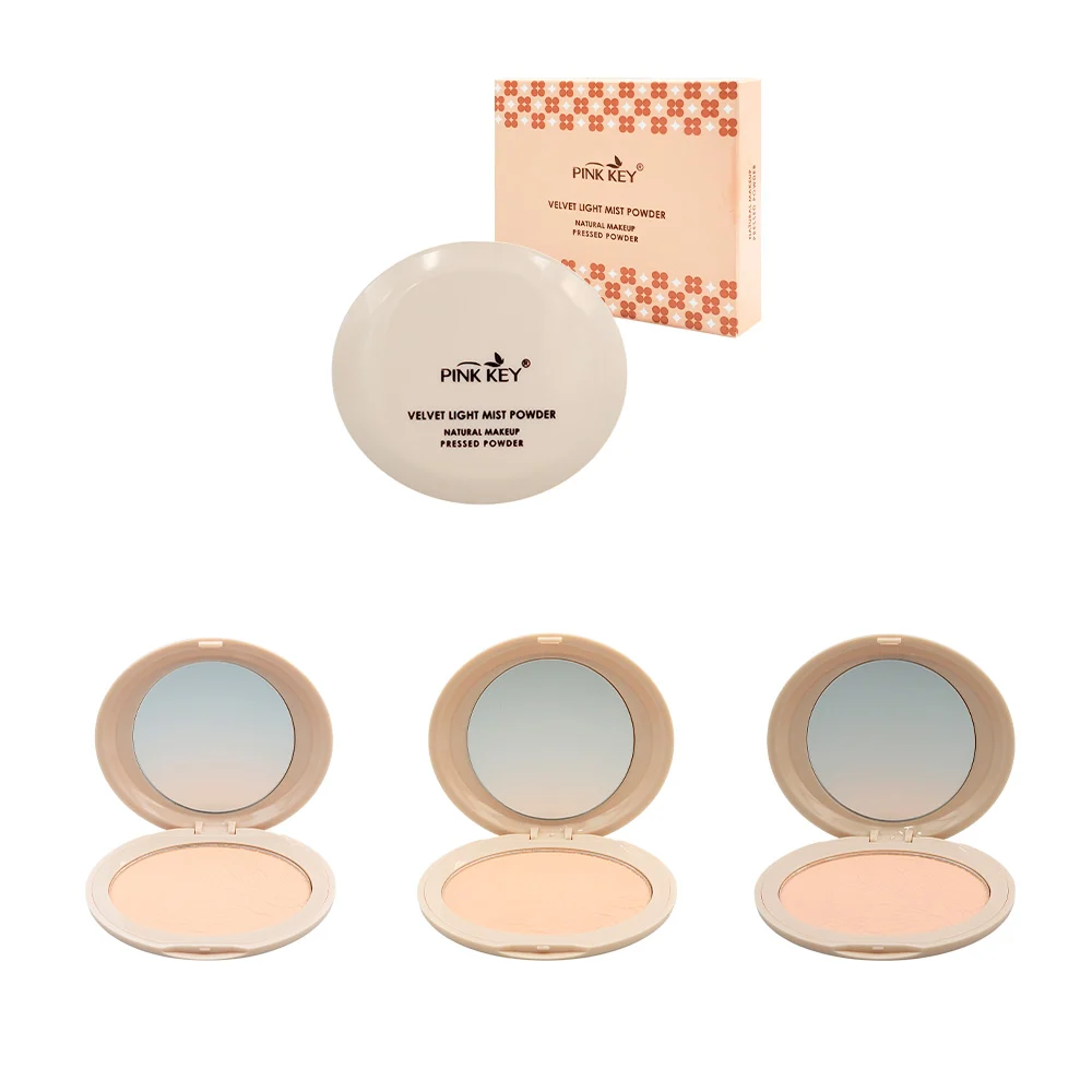 Polvo compacto pink key con efecto terciopelo, variedad de tonos / pk…