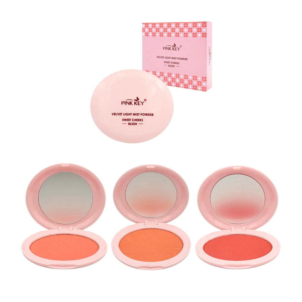 Blush rubor compacto pink key con efecto terciopelo, variedad de tono…