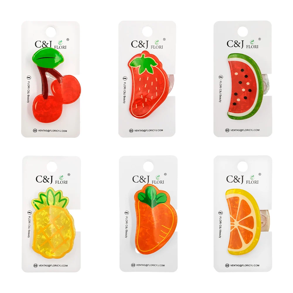1pza mini pinza para el cabello en forma de fruta, 6cm, variedad de m…