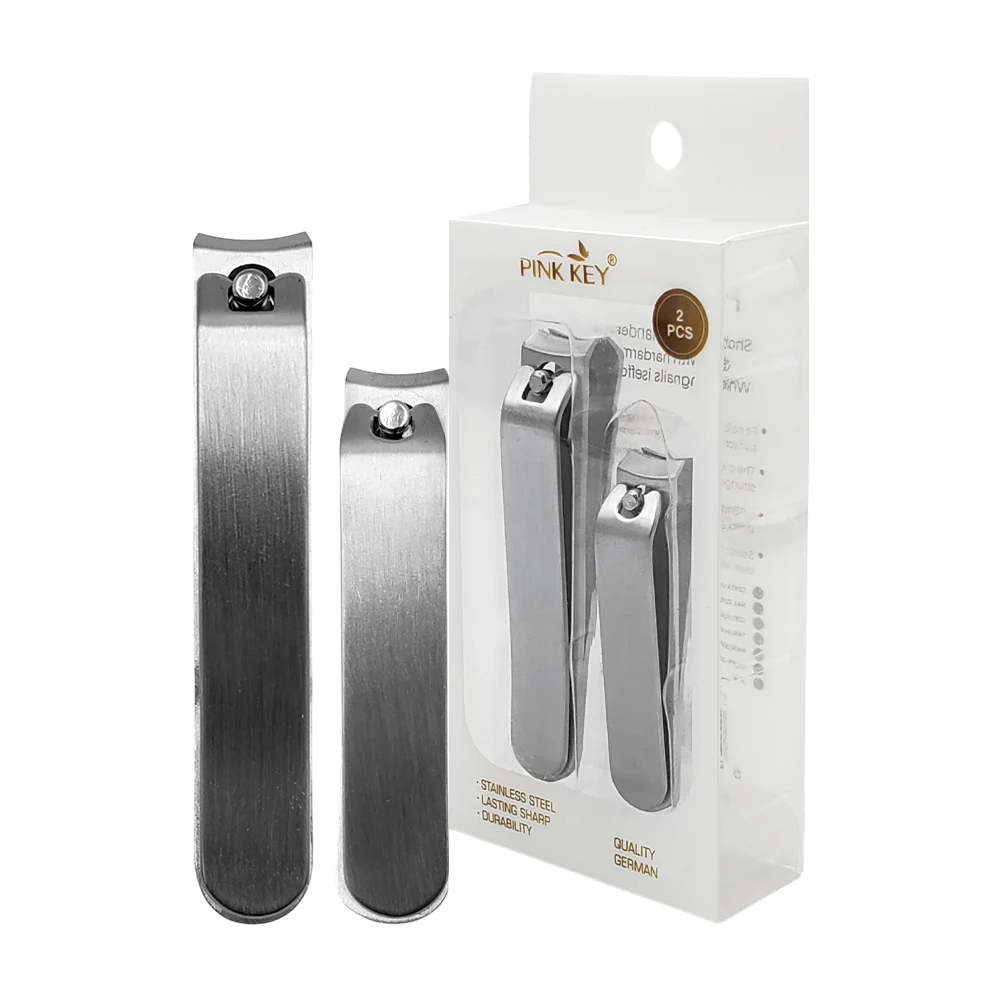 Paquete con 2 cortauñas metálicos de diversos tamaños / pink key / pt…