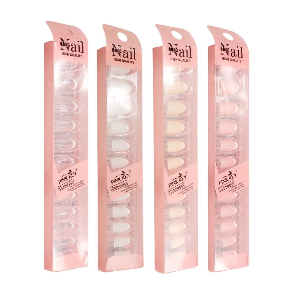 Paquete 12 uñas postizas en forma de almendra, variedad de modelos / …