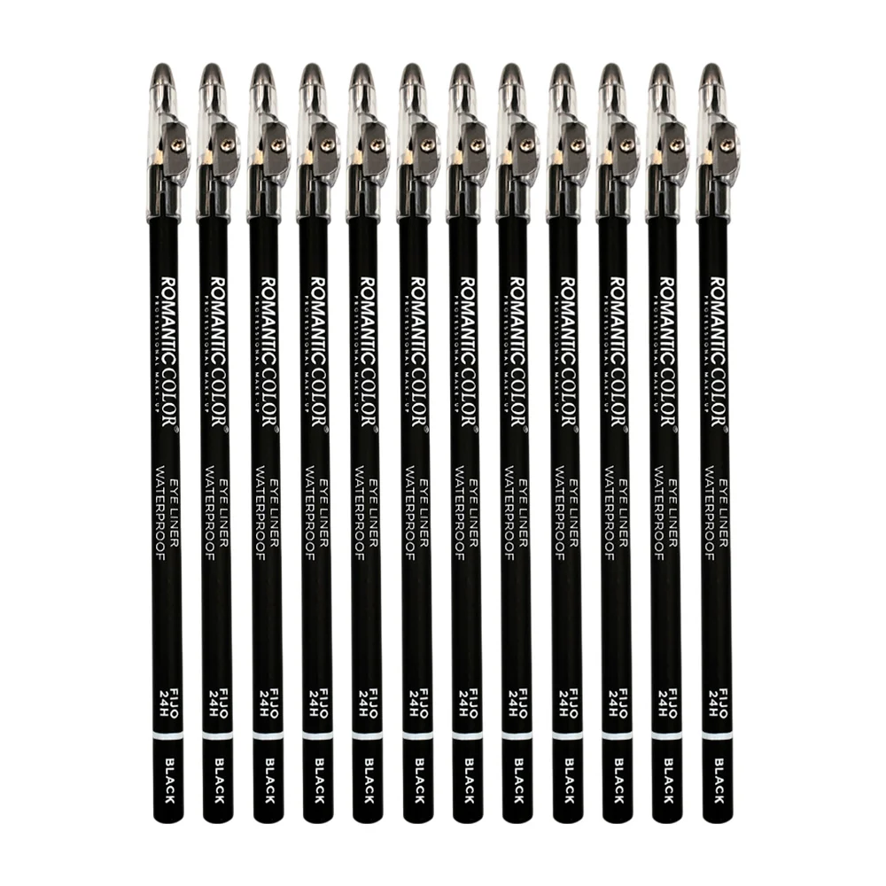 Paquete con 12pzas delineador para ojos color negro / rc7001