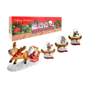 Figura decorativa en forma de tren navideño, encapsulada, personajes …