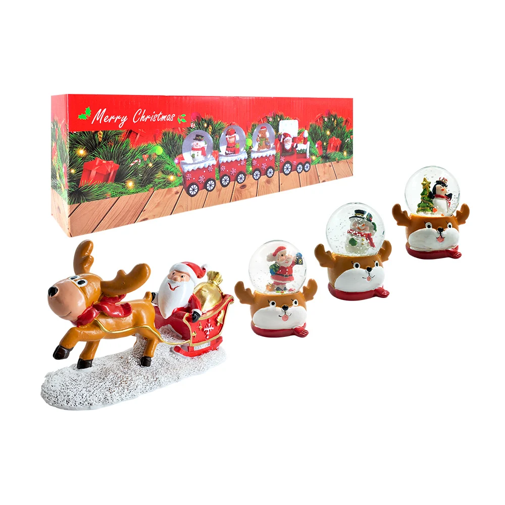 Figura decorativa en forma de tren navideño, encapsulada, personajes …
