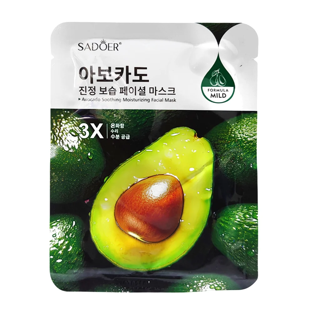 Mascarilla facial hidratante sadoer, extractos de aguacate / sd76458