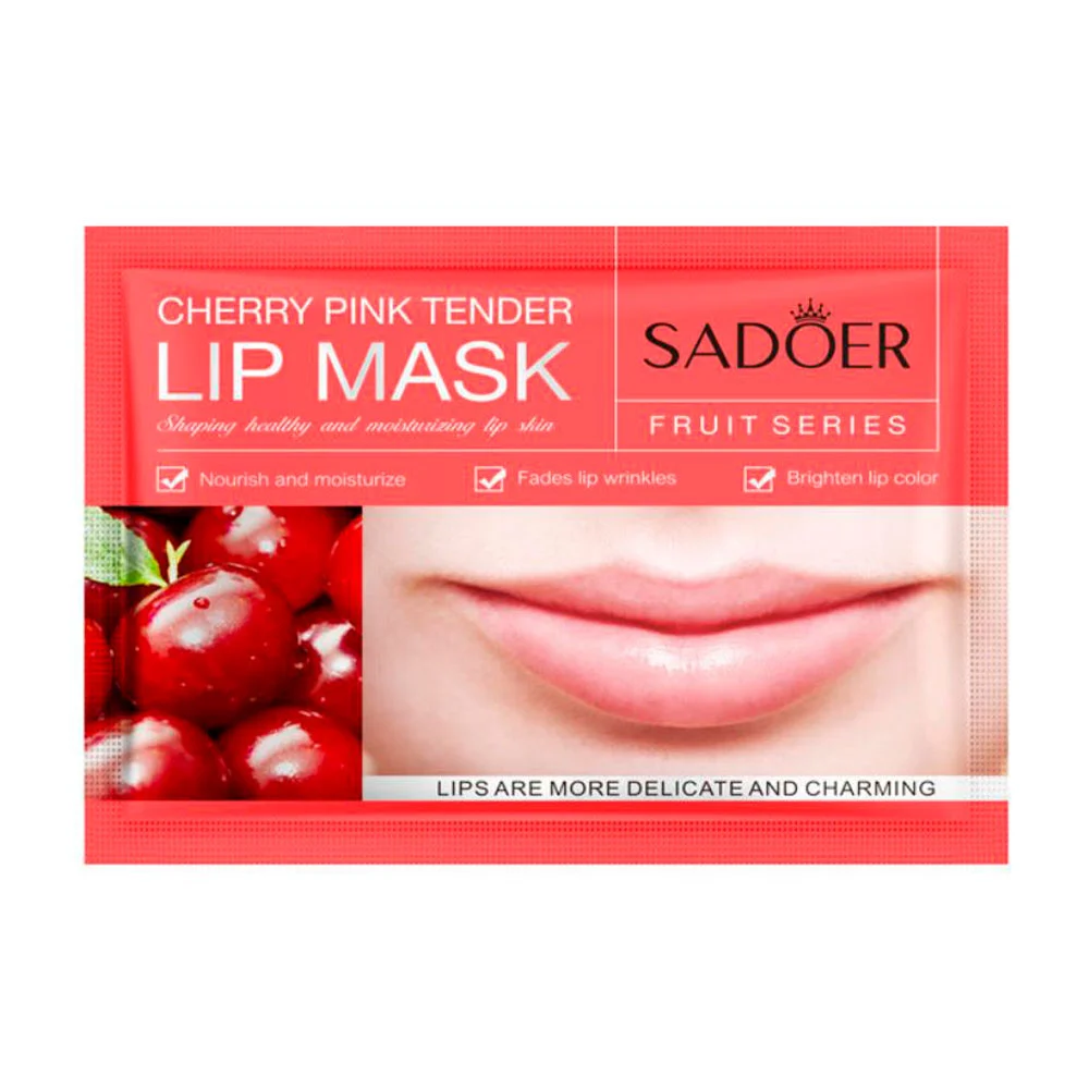 Mascarilla hidratante para labios sadoer, 8g, con extracto de cereza …