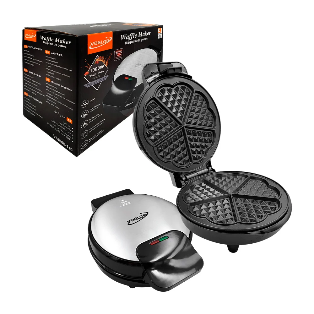 Waflera eléctrica antiadherente con diseño de flor redonda, 1000w / v…