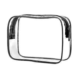 1pza bolsa transparente 17.5x13.5x7cm con contorno negro / vj3127