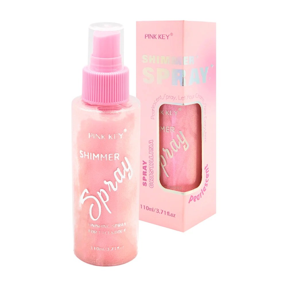Spray shimmer con acabado brilloso-glitter para cara y cuerpo, 110ml …