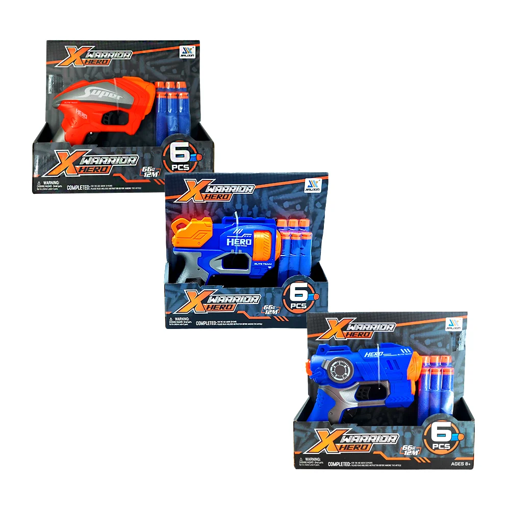 Pistola elite de juguete lanza dardos con 6 dardos de espuma / jlx723…