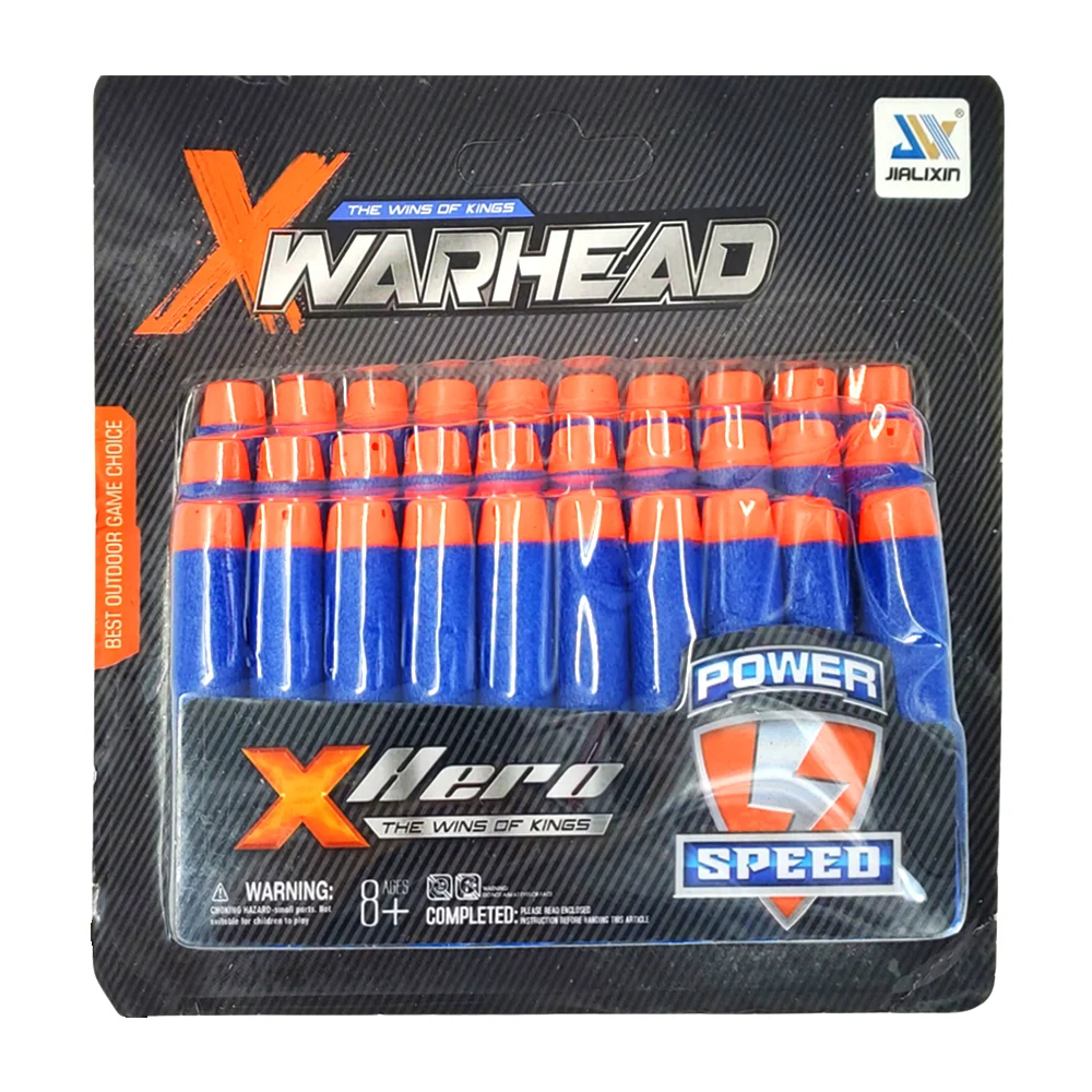 Paquete x warhead con 30 dardos de espuma / power speed