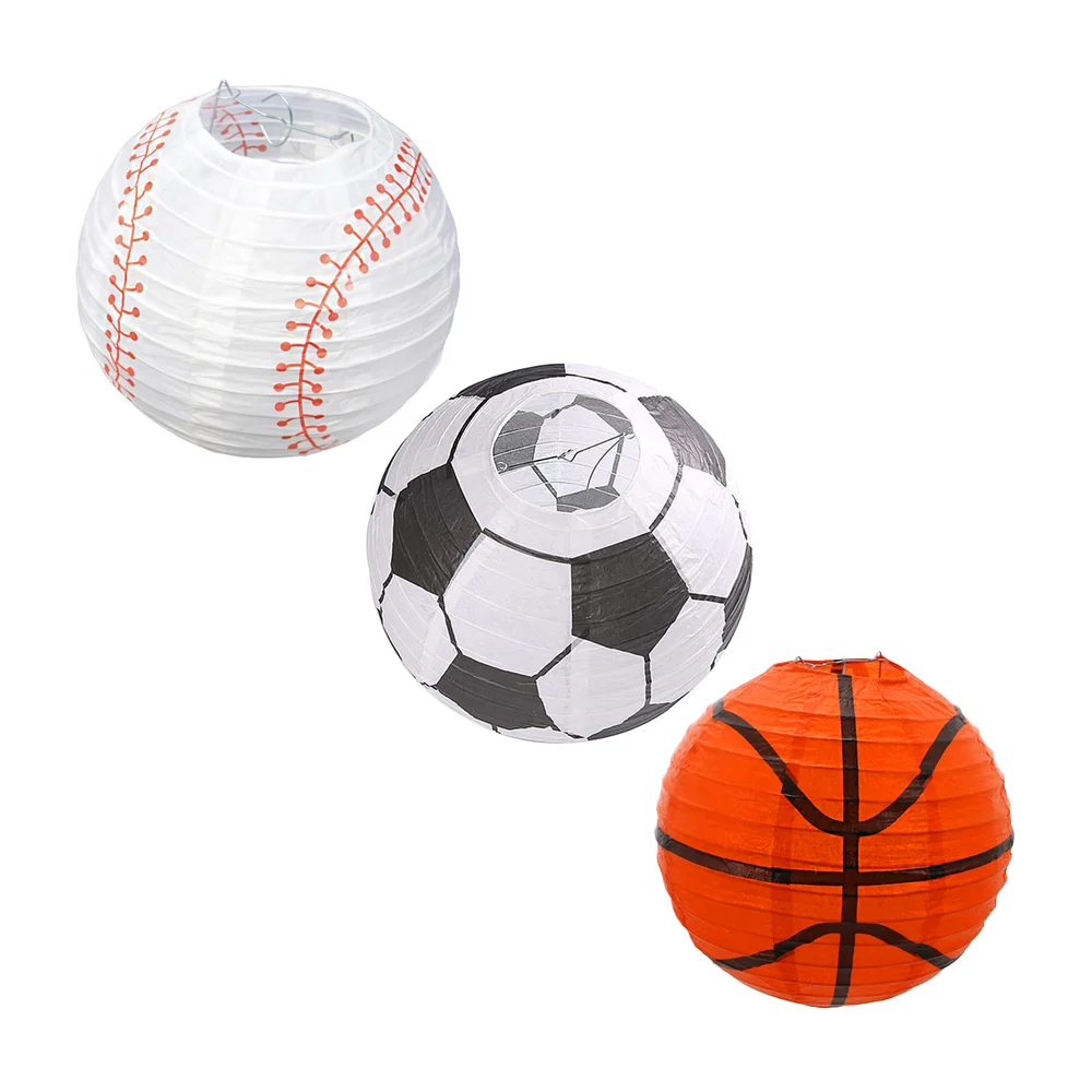 Pantalla china-farol de papel, diseño de pelota - balón deportivo 25c…