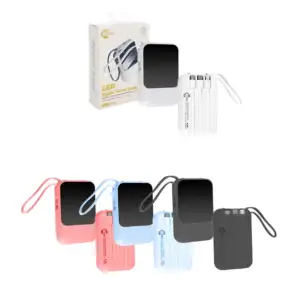Power bank con pantalla digital, yisen, 4 cables + luz + accesorios, …