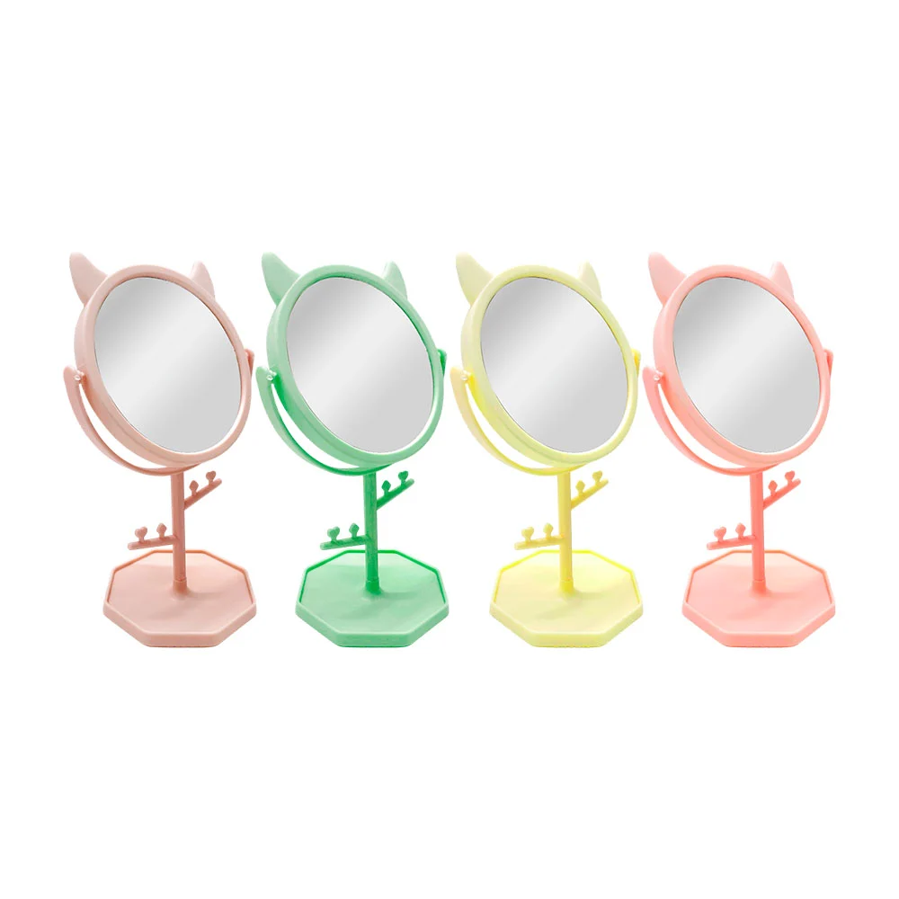 Espejo de tocador con orejas de diablo y base / cartoon stage mirror …