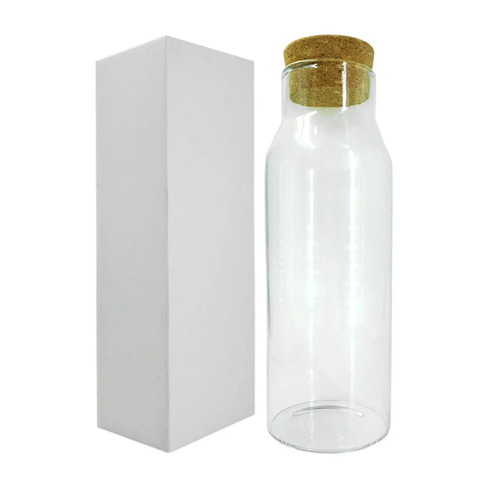 Botella multiusos de cristal con tapa de corcho, 1000ml