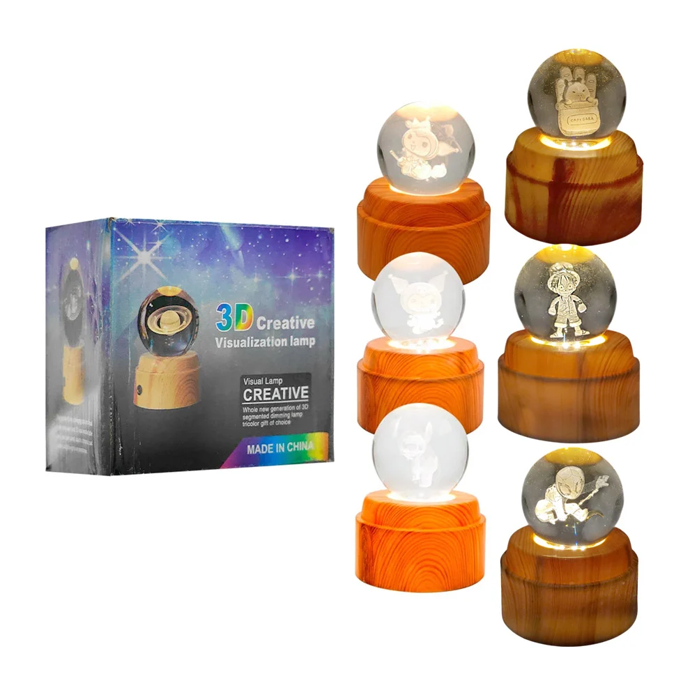Lámpara decorativa chica 3d de 6cm en forma de esfera con base led, v…